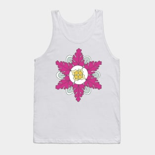 pink rosettes on green pattern Tank Top